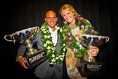 Kelly Slater and Stephanie Gilmore